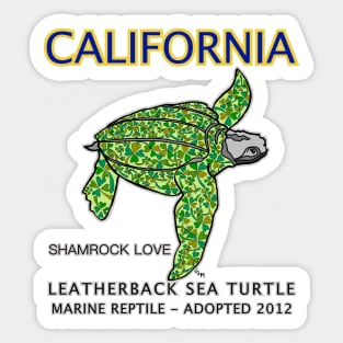 California - Leatherback Sea Turtle - Shamrock Love Sticker